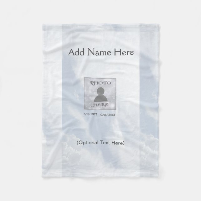 Cobertor De Velo Blanket Memorial de Conforto Personalizado (Frente)