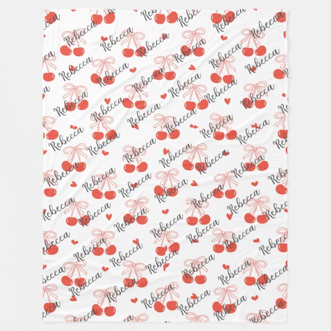 Cobertor De Velo Blanket Personalizado Com Cerejas (Frente)