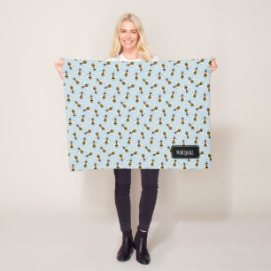 Cobertor De Velo Blanket Rustic Bee Boy com nome personalizado