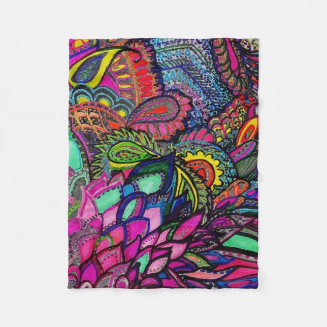 Cobertor De Velo Blanket Zen Tangle Art Michele Zurine (Frente)