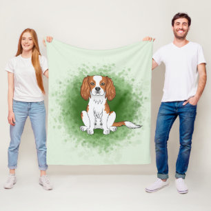 Cobertor De Velo Blenheim Cavalier King Charles Spaniel Em Verde