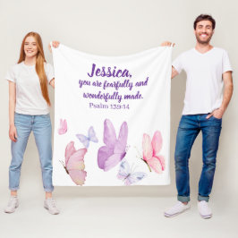 Cobertor De Velo Blissful Butterfly Psalm 139:14