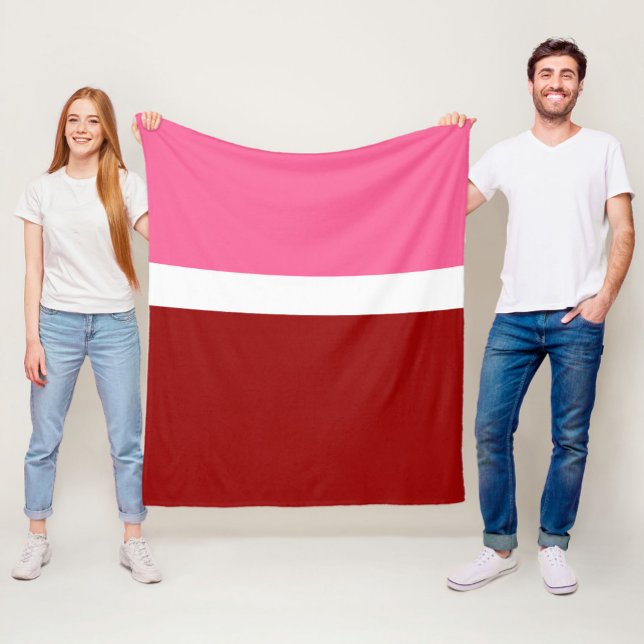 Cobertor De Velo Bloco de Cor Rosa Branco Marrom Vermelho (Criador carregado)