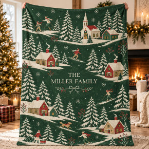 Cobertor De Velo Bloco de Impressão de Arte Folclórica da Aldeia de