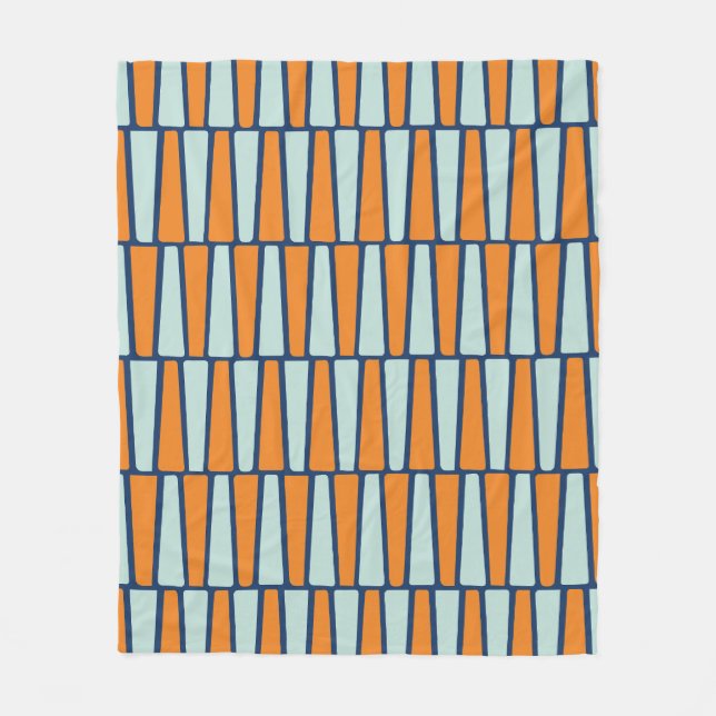 Cobertor De Velo Blocos atômicos de meio século, Aqua, Laranja, Azu (Frente)