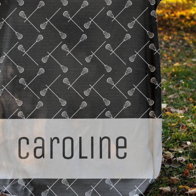 Cobertor De Velo Blocos brancos de Lacrosse Pretos, Padrão (Criador carregado)