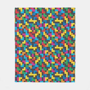 Cobertor De Velo Blocos Retro Tetris Padrão Sem Costura