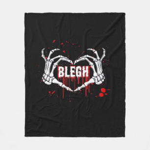 Cobertor De Velo Bloody Bredown, Skeleton Heart Mãos Emo, Metalc