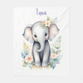 Cobertor De Velo Blooming Baby Elephant