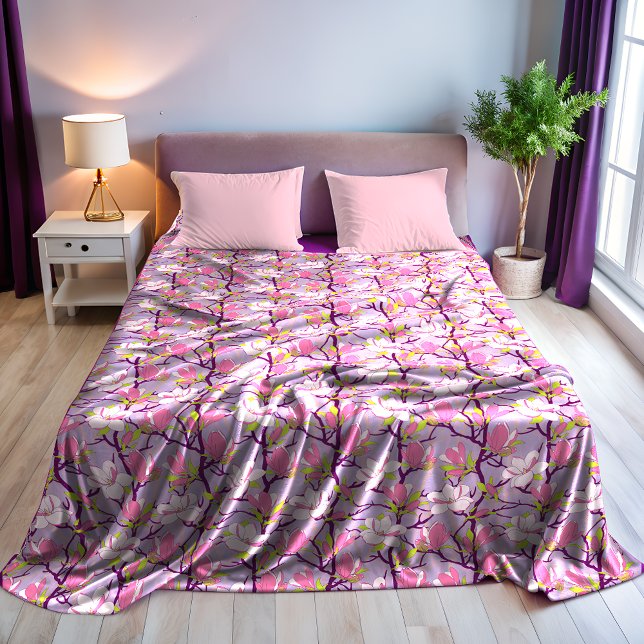 Cobertor De Velo Blooming Magnolia Fleece Blanket (Blooming Magnolia Fleece Blanket)