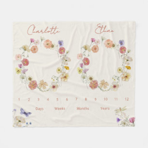 Cobertor De Velo Bloqueador de Crescimento Gêmeo Watercolor Floral 