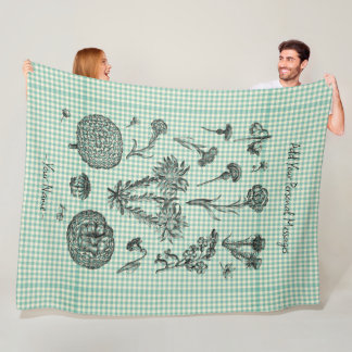 Cobertor De Velo Bloqueio de Mensagem de Aniversário Botânico Perso