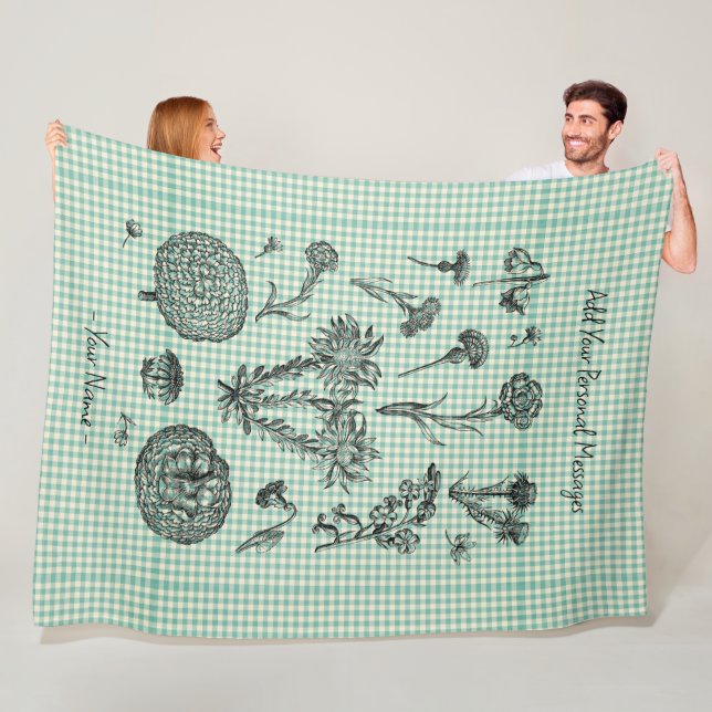 Cobertor De Velo Bloqueio de Mensagem de Aniversário Botânico Perso (In Situ)