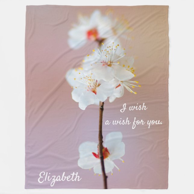 Cobertor De Velo Blossomas Apricot Japoneses Adoráveis (Frente)