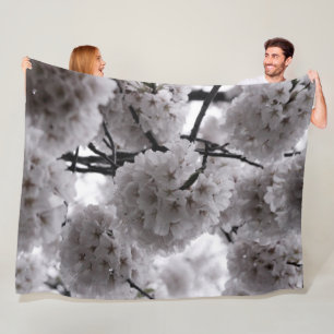 Cobertor De Velo Blossomas de Cereja Pretos e Brancos