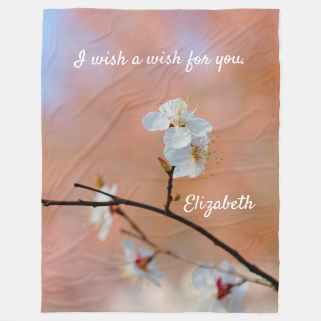 Cobertor De Velo Blossomas de damascos japoneses (Frente)