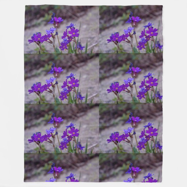 Cobertor De Velo Blossomas Roxos Anniversários Destino (Frente)