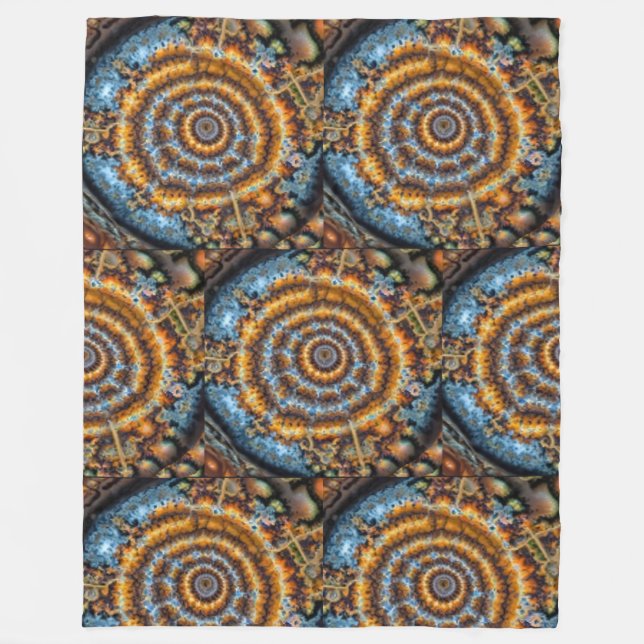 Cobertor De Velo blue and gold fractal swirl (Frente)