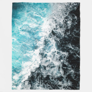 Cobertor De Velo Blue Black Ocean Waves Hawaii