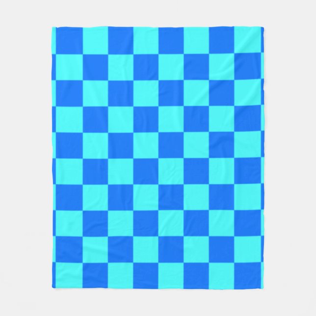 Cobertor De Velo Blue Checkered Square Pattern  (Frente)