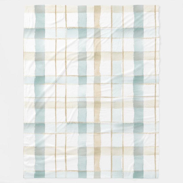 Cobertor De Velo Blue Cream White Plaid (Frente)