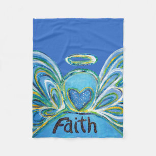 Cobertor De Velo Blue Faith Guardian Angel Chemo Blanket
