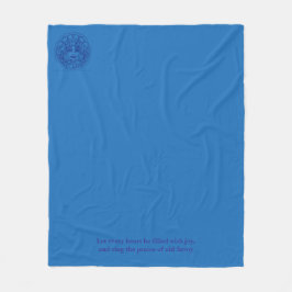 Cobertor De Velo Blue fleece blanket with logo and motto