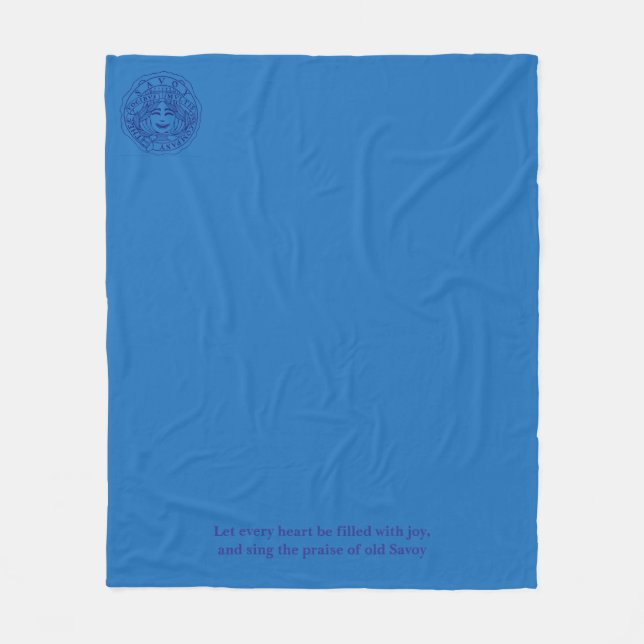 Cobertor De Velo Blue fleece blanket with logo and motto (Frente)