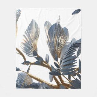 Cobertor De Velo Blue Floral Design Plant