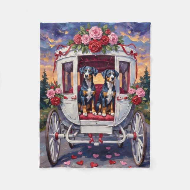 Cobertor De Velo Blue Heeler Dog Valentine's Day (Frente)