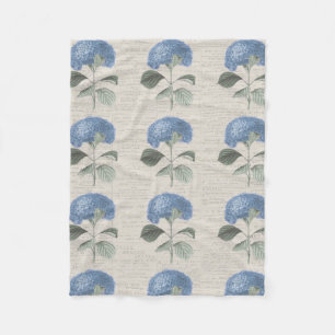 Cobertor De Velo Blue Hydrangea Blossom on Antique Calligraphy