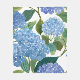 Cobertor De Velo Blue Hydrangea Watercolor Floral Coastal