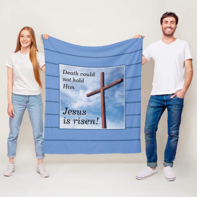Cobertor De Velo Blue JESUS É Páscoa RISEN (In Situ)