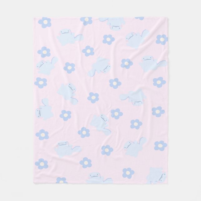 Cobertor De Velo Blue Lizard Floral Fleece Blanket (Frente)
