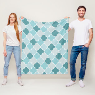 Cobertor De Velo Blue Marroquino Trellis, Laticework, Quatrefoil
