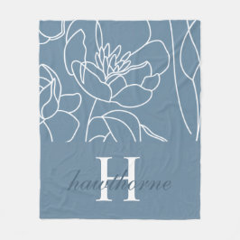 Cobertor De Velo Blue Modern Elegant Wildflower Name