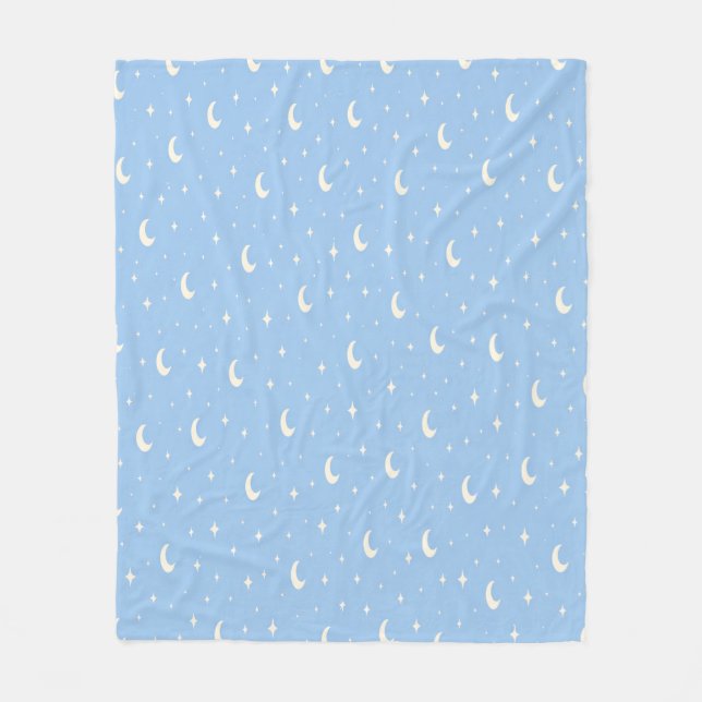 Cobertor De Velo Blue Moon & Stars Baby Blanket (Frente)