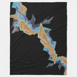 Cobertor De Velo Blue Orange Turquoise Abstrato Art