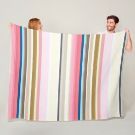 Cobertor De Velo Blue, pink, almond and coffee stripes