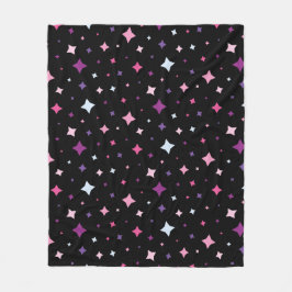 Cobertor De Velo Blue Pink Purple Stars Cosmic Space Night Sky.