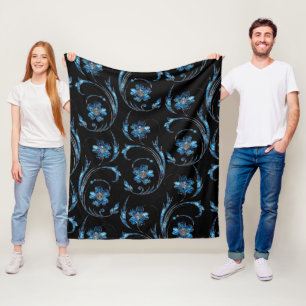 Cobertor De Velo Blue Shimmer Floral 2