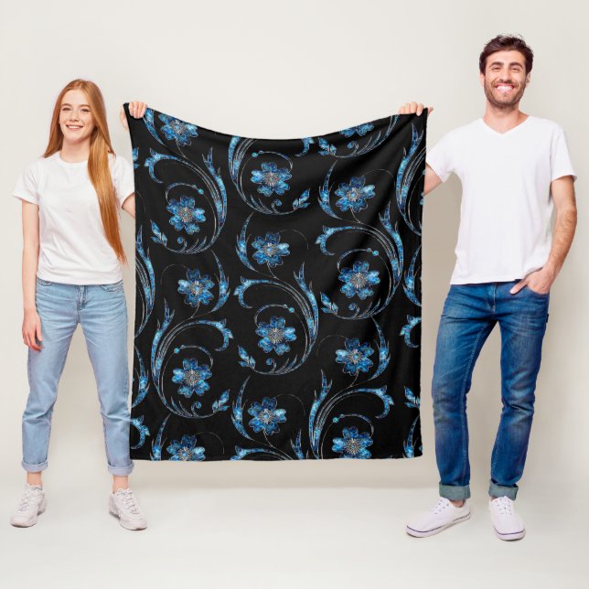 Cobertor De Velo Blue Shimmer Floral 2 (In Situ)