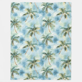 Cobertor De Velo Blue Skies Tropical Island Palm Trees  