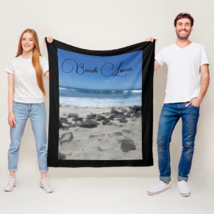 Cobertor De Velo Blue Sky Ocean Lava Rocks Beach Lover