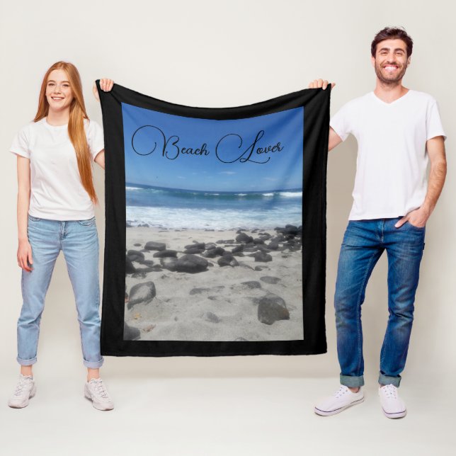 Cobertor De Velo Blue Sky Ocean Lava Rocks Beach Lover (In Situ)