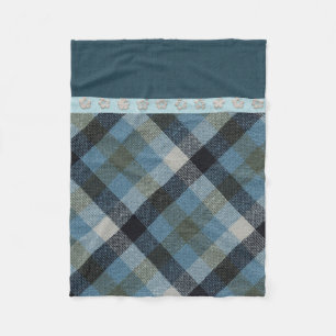 Cobertor De Velo Blue Tartan Fleece Blanket