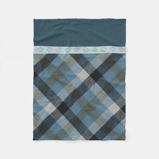 Cobertor De Velo Blue Tartan Fleece Blanket (Frente)