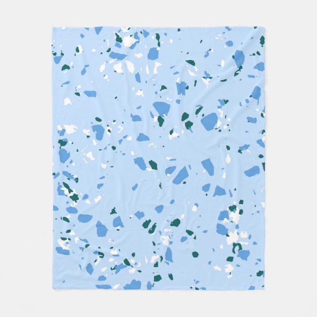 Cobertor De Velo Blue Terrazzo Pattern (Frente)
