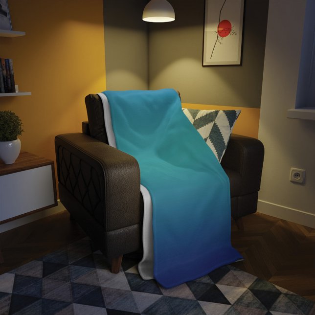 Cobertor De Velo Blue Turquoise Ombre Modern (Criador carregado)