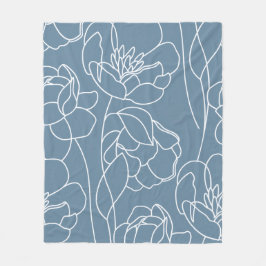 Cobertor De Velo Blue White Modern Wildflower
